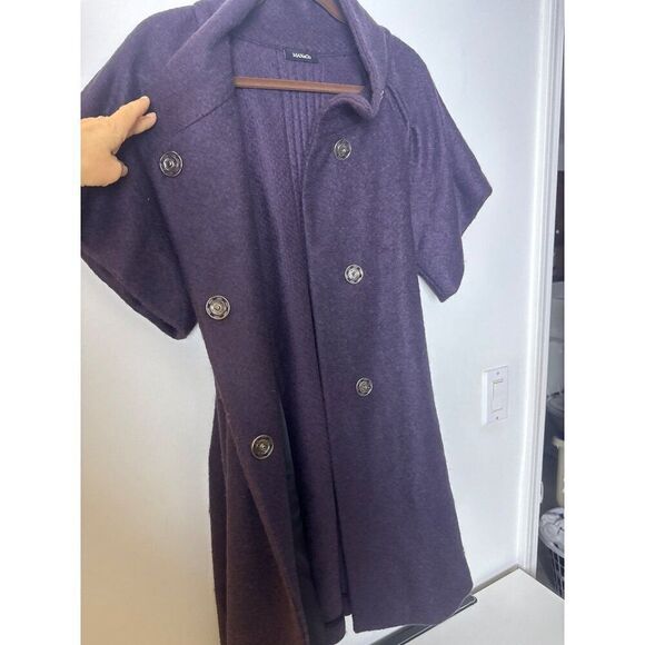 MAX&Co Purple Wool Blend Short Sleeve Coat Womens Size M - Picture 4 of 11